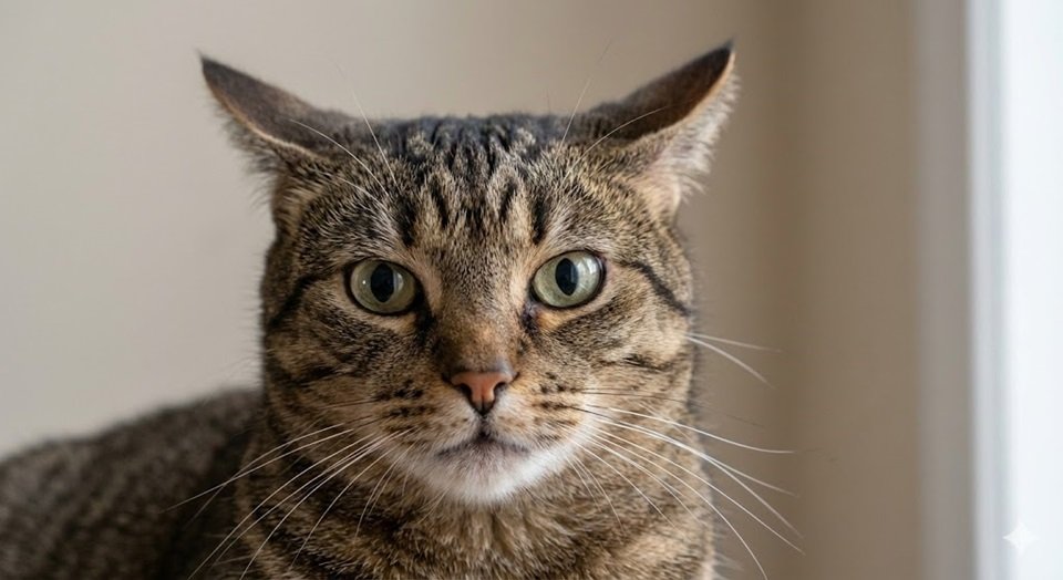 Close nas orelhas de um gato viradas para trás e a cauda chicoteando (sinais de irritação) e momento que os gatos mordem.